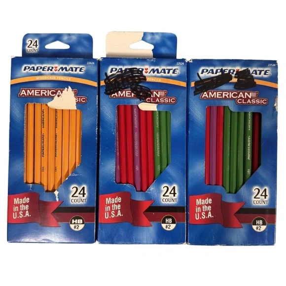 Vintage 2004 American Classic Pencils - Vibrant Assorted Colors & Classic Yellow - Picture 1 of 13